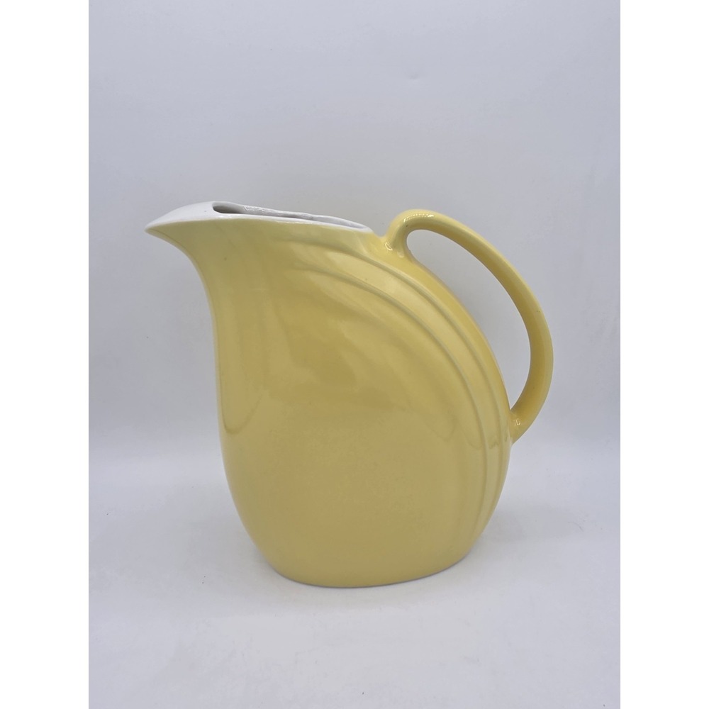 Vintage Hall Butter Yellow Nora Ceramic Pitcher With Ice Lip